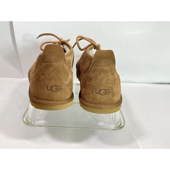UGG Mens Tan Suede Boots Size 12 Ankle Chukka Maksim Shearling Tamarind NEW - Picture 9 of 17